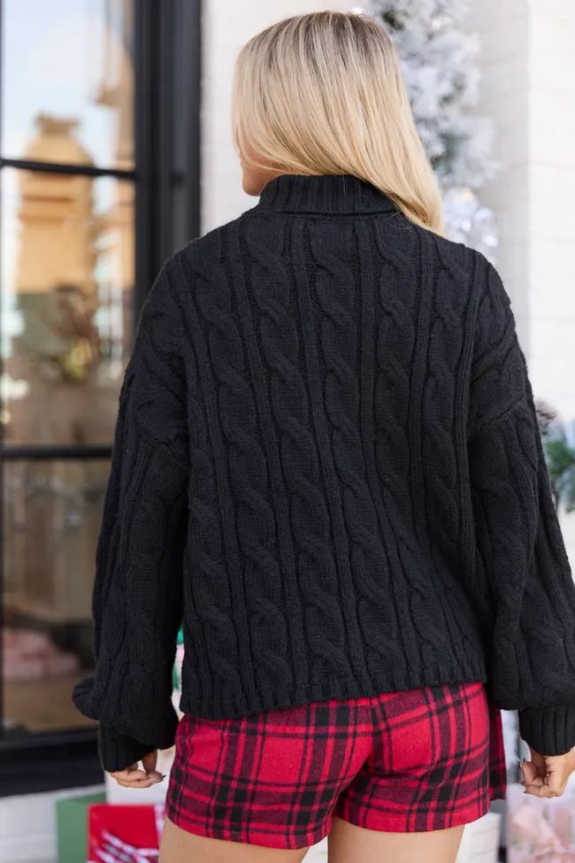 Vivienne Black Cable Knit Turtleneck Sweater DOORBUSTER sold by Pink Lily product image thumbnail 5