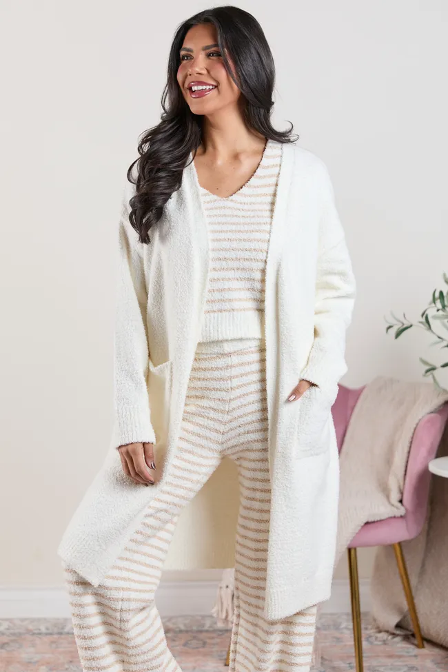 Devin Winter White Lounge Cardigan DOORBUSTER sold by Pink Lily