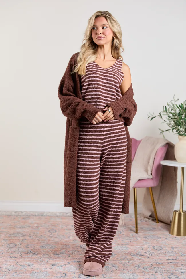 Devin Brown Striped Sweater Lounge Pants SALE sold by Pink Lily
