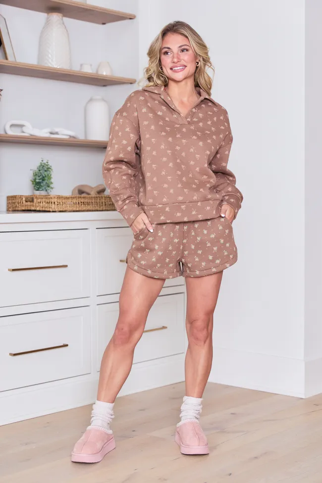 Morrison Brown Floral Shorts SALE sold by Pink Lily