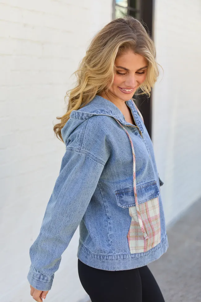 Icelyn Denim Plaid Pocket Pullover sold by Pink Lily product image thumbnail 5