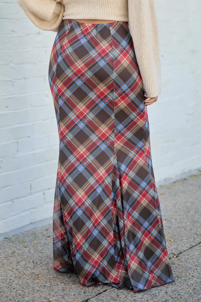 Anna Marie Brown Plaid Knit Maxi Skirt FINAL SALE sold by Pink Lily product image thumbnail 4