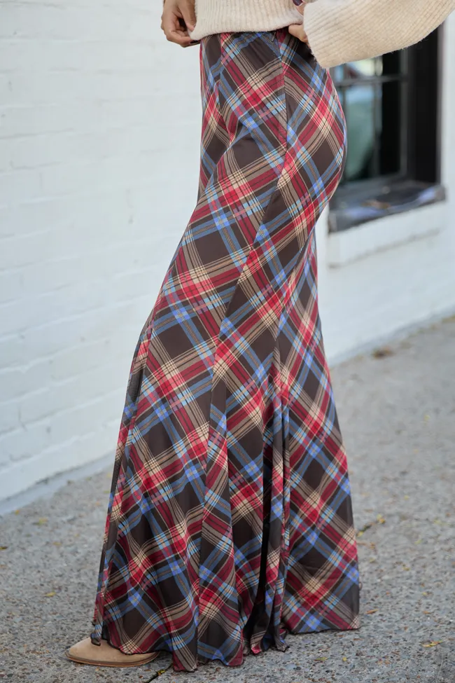 Anna Marie Brown Plaid Knit Maxi Skirt FINAL SALE sold by Pink Lily product image thumbnail 3