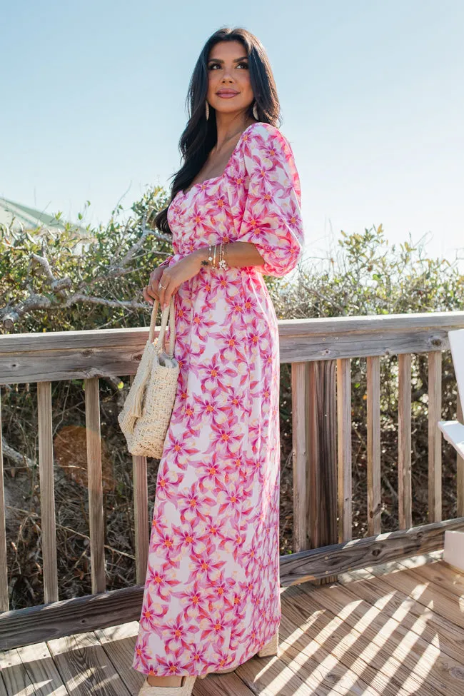 Back To Fun Pink Floral Square Neck Midi Dress FINAL SALE sold by Pink Lily product image thumbnail 5