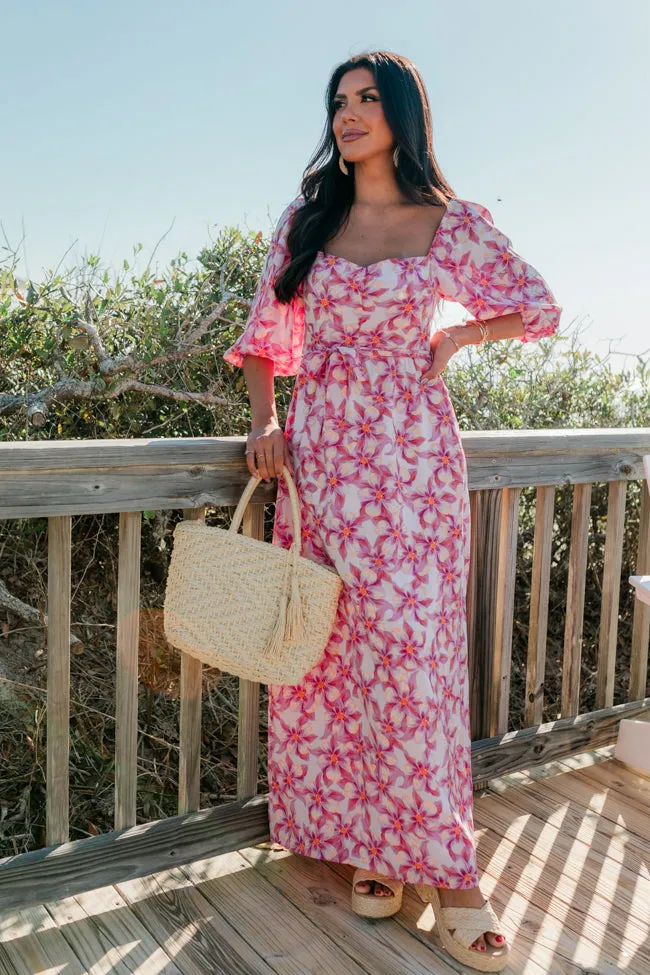 Back To Fun Pink Floral Square Neck Midi Dress FINAL SALE sold by Pink Lily product image thumbnail 2