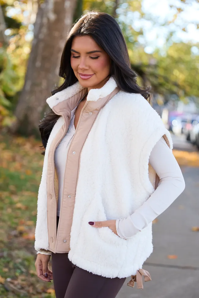 Clo Ivory Sherpa Oversized Vest FINAL SALE sold by Pink Lily product image thumbnail 3