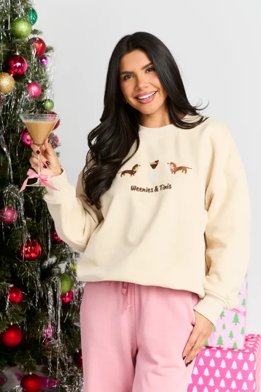 Weenies And Tinis Tan Crewneck Sweater sold by Pink Lily