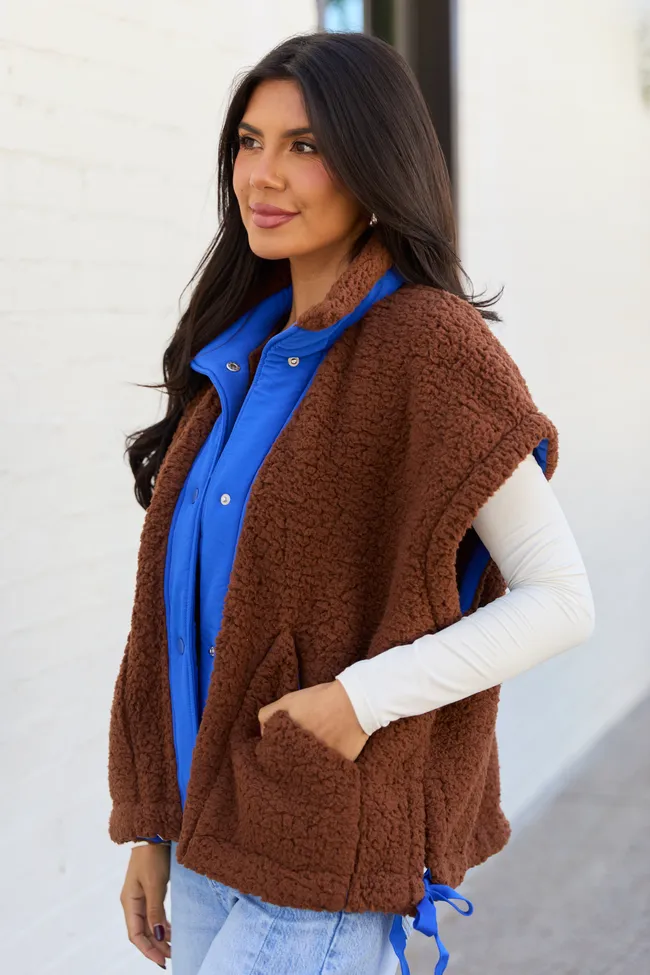 Clo Brown Sherpa Oversized Vest sold by Pink Lily product image thumbnail 4
