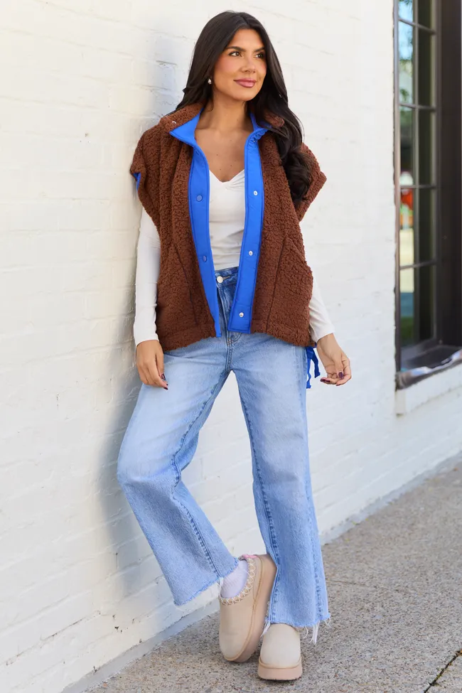Clo Brown Sherpa Oversized Vest sold by Pink Lily product image thumbnail 2
