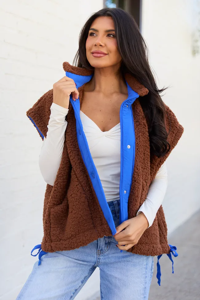 Clo Brown Sherpa Oversized Vest sold by Pink Lily product image thumbnail 3