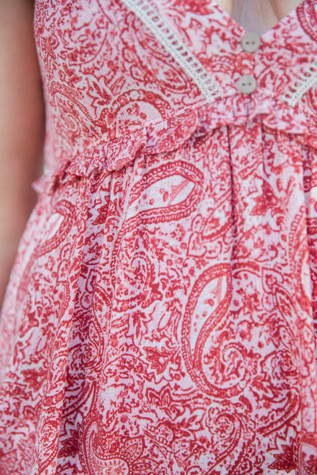 In The Chorus Red Printed Halter Neck Dress FINAL SALE sold by Pink Lily product image thumbnail 4