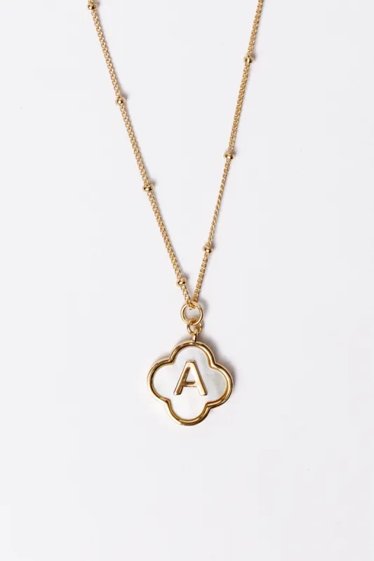 A Monogram Gold Clover Necklace FINAL SALE made by Pink Lily