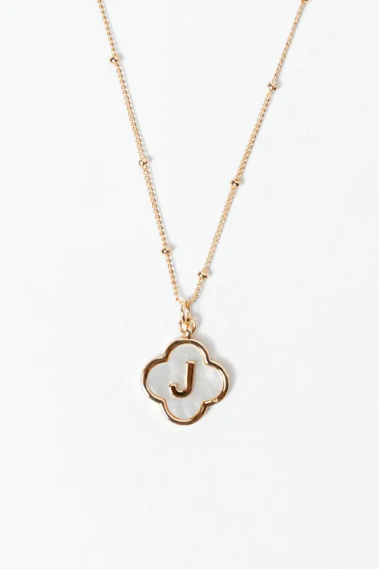 J Monogram Gold Clover Necklace FINAL SALE sold by Pink Lily