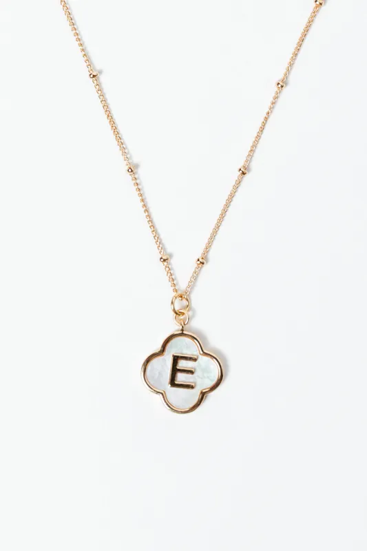 E Monogram Gold Clover Necklace FINAL SALE sold by Pink Lily