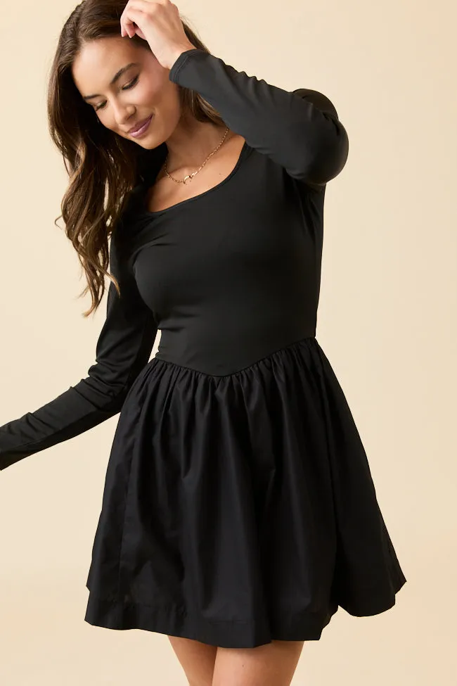 Walker Black Drop Waist Mini Dress sold by Pink Lily