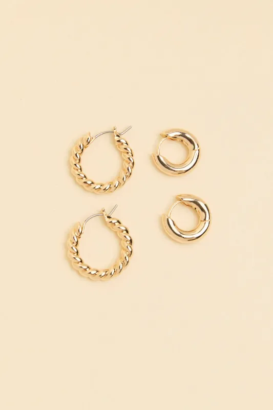 Wes 14K Gold Dipped Hoop Set FINAL SALE sold by Pink Lily