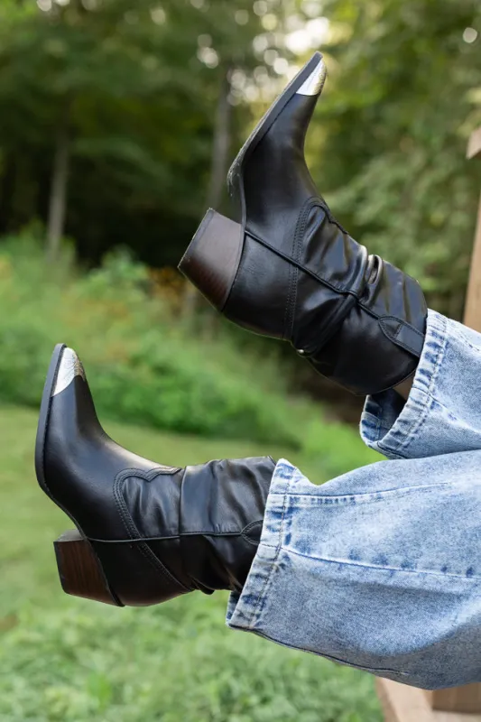 Heather Black Slouch Boots FINAL SALE sold by Pink Lily