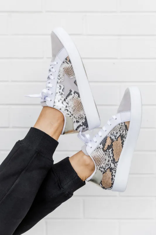 Emma Beige Snakeskin Sneaker FINAL SALE sold by Pink Lily