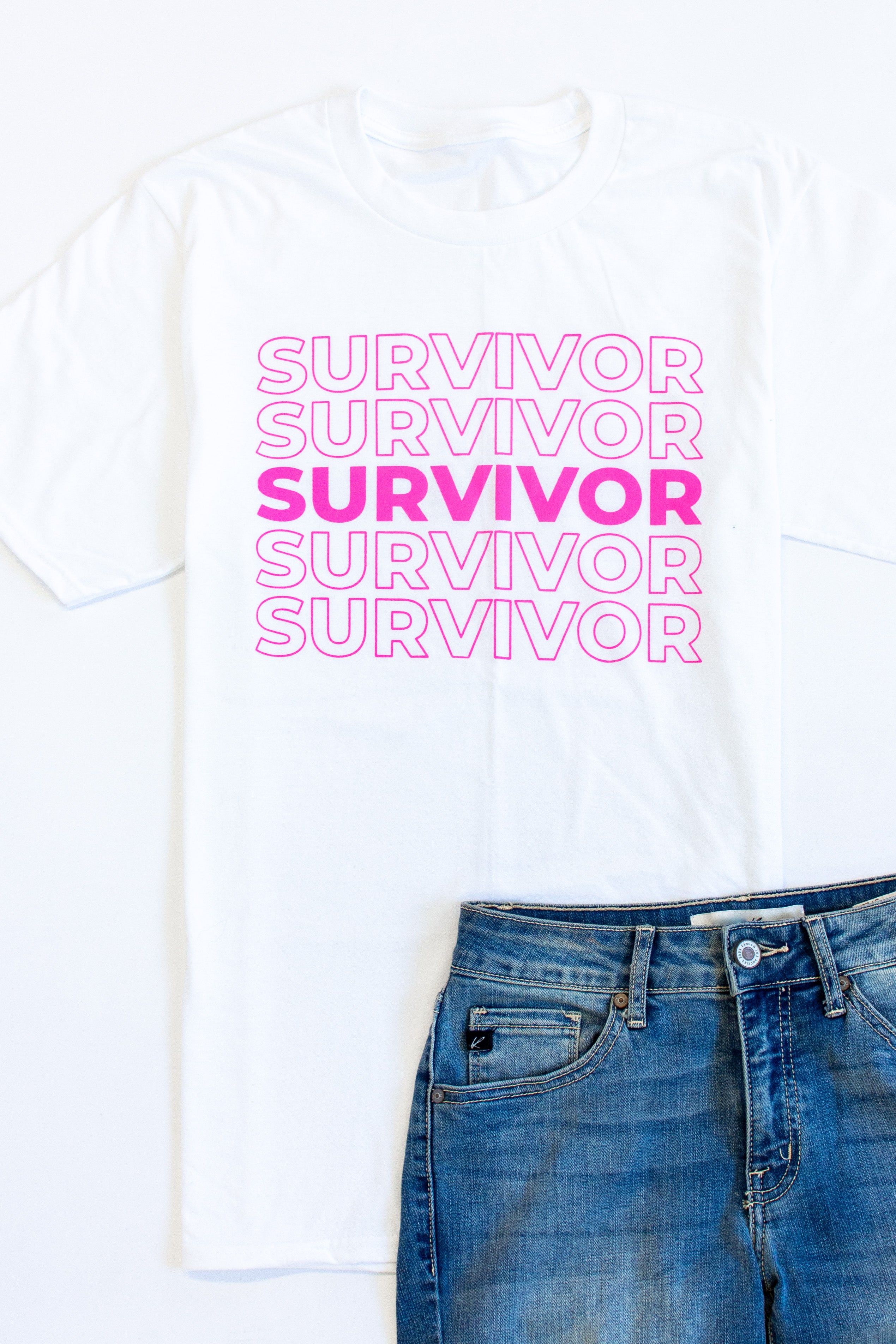 Survivor Multi Graphic White Tee sold by Pink Lily product image thumbnail 3