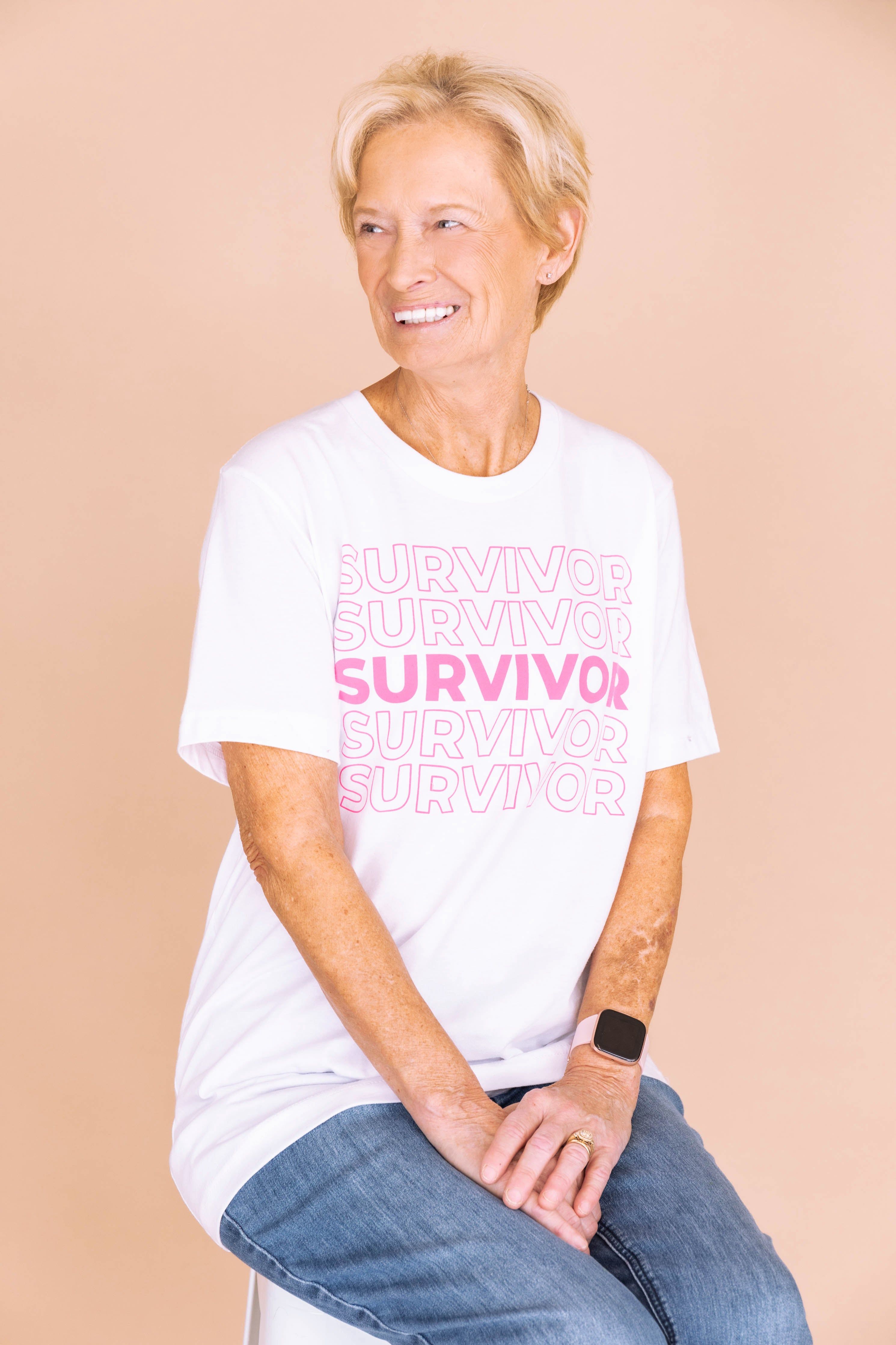 Survivor Multi Graphic White Tee sold by Pink Lily product image thumbnail 2