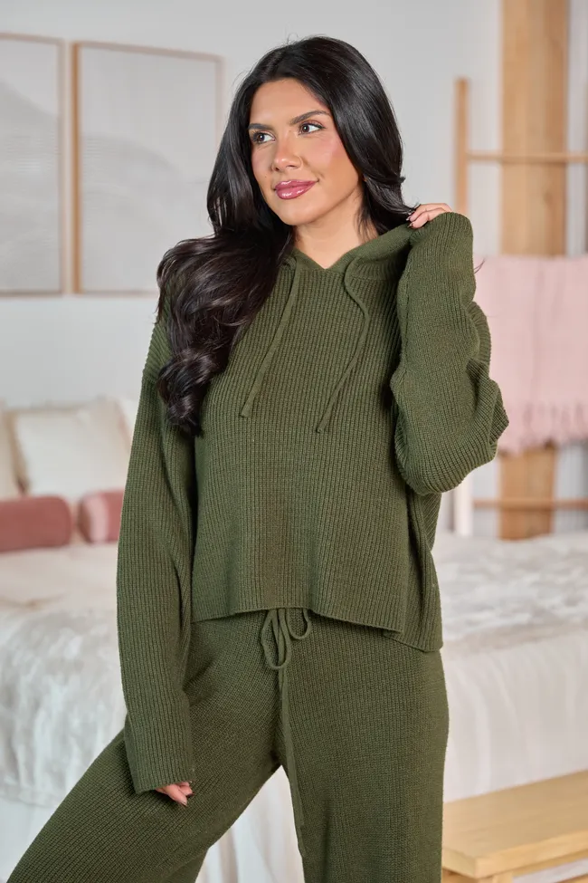 Kitt Olive Hoodie Lounge Sweater FINAL SALE sold by Pink Lily
