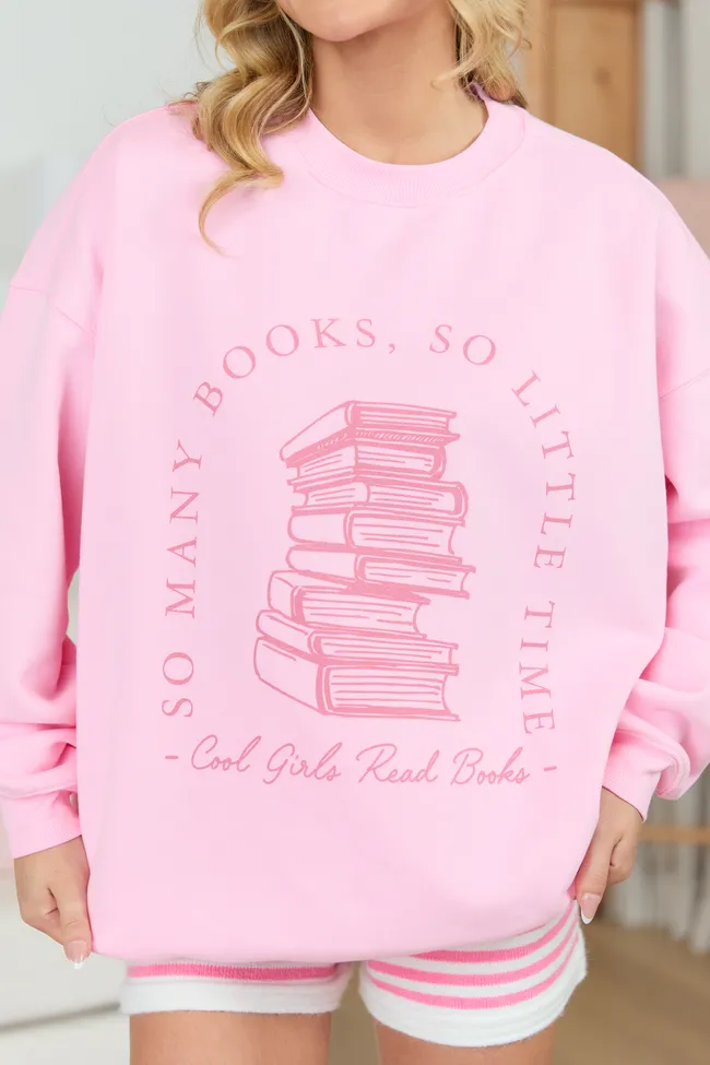 Cool Girls Read Books Light Pink Graphic Sweatshirt SALE sold by Pink Lily product image thumbnail 2