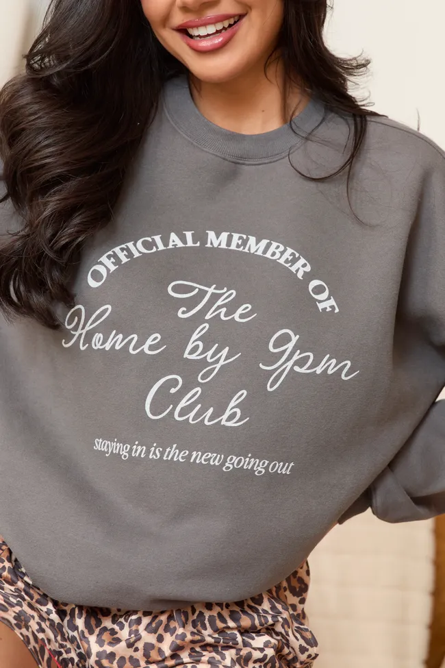 Official Member Of 9PM Club Dark Grey Graphic Sweatshirt sold by Pink Lily product image thumbnail 2
