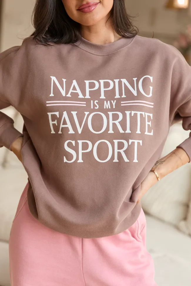 Napping Mocha Graphic Sweatshirt sold by Pink Lily product image thumbnail 3