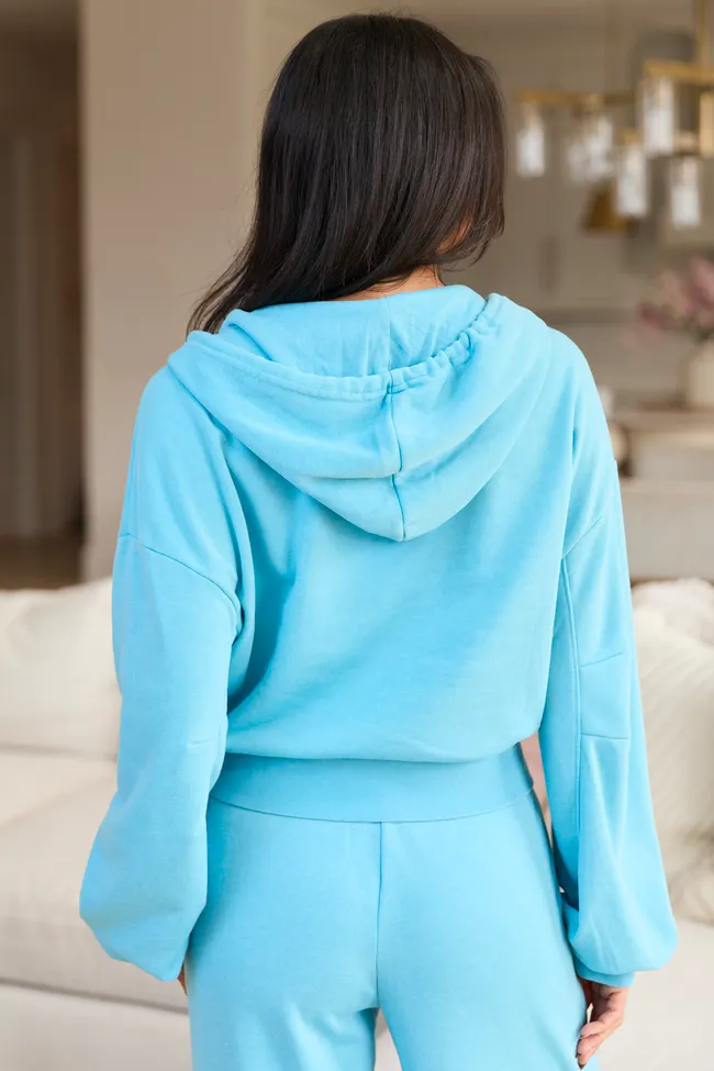 Cori Blue Crop Hoodie FINAL SALE sold by Pink Lily product image thumbnail 5