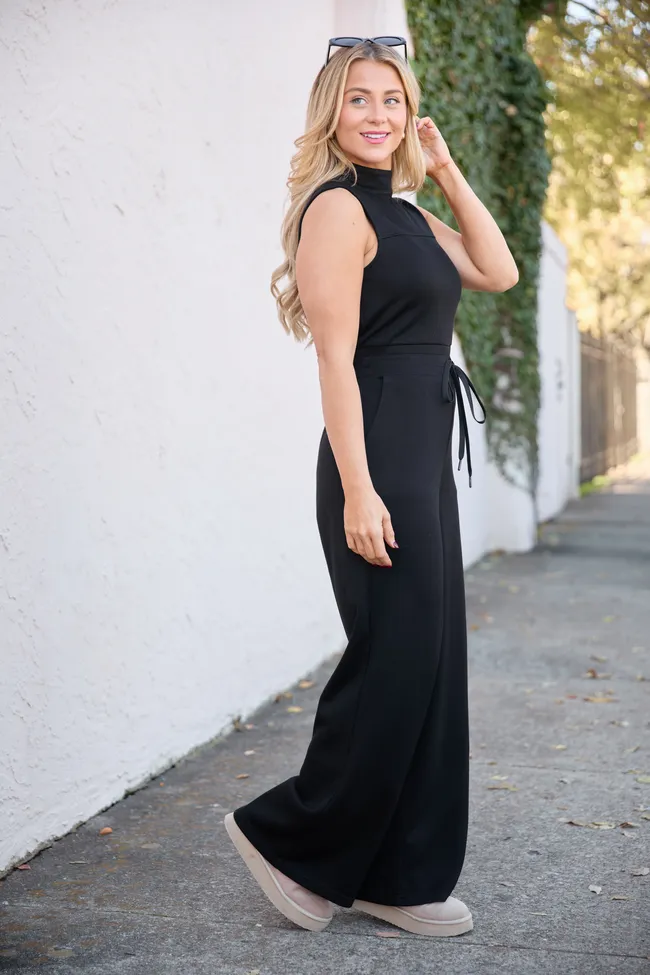 Mira Black Mock Neck Jumpsuit FINAL SALE sold by Pink Lily product image thumbnail 3