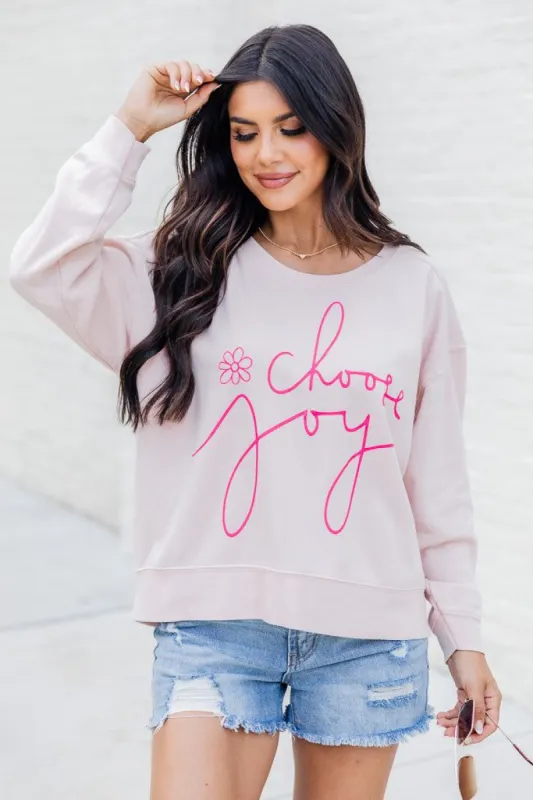Choose Joy Pale Pink Graphic Sweatshirt FINAL SALE sold by Pink Lily