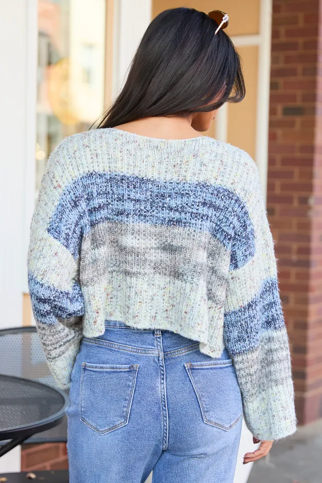 Ellis Tan And Blue Cropped Sweater sold by Pink Lily product image thumbnail 4