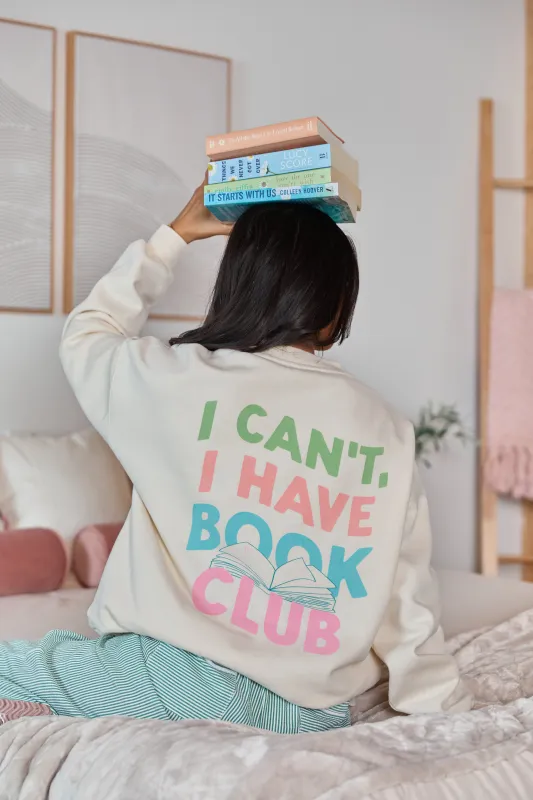 Book Club Cream Graphic Sweatshirt made by Pink Lily