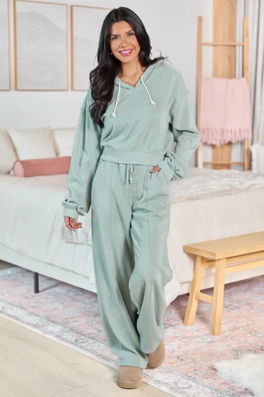 Cori Sage Pintuck Sweatpants FINAL SALE made by HYFVE