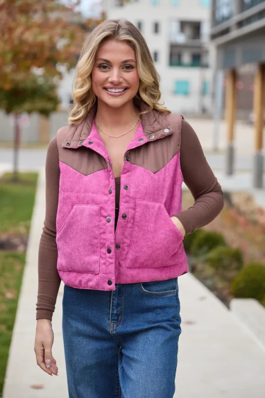 Liam Berry Corduroy Snap Up Vest FINAL SALE sold by Pink Lily