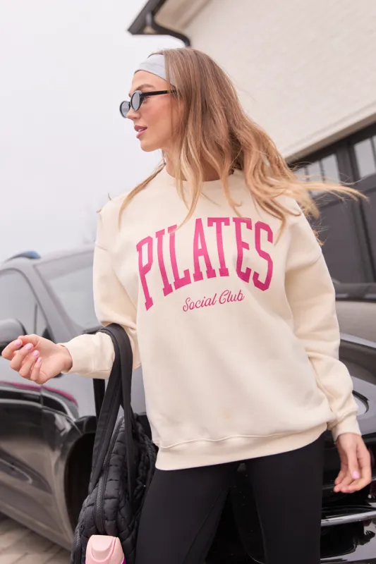 Pilates Cream Graphic Sweatshirt sold by Pink Lily