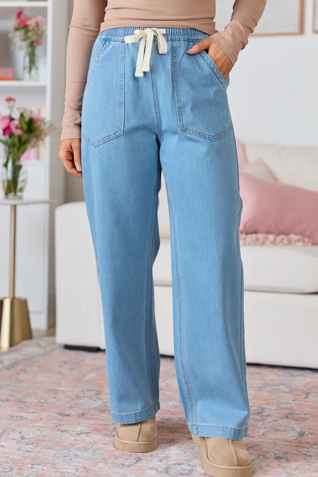 Bridgette Loose Fit Drawstring Jeans sold by Pink Lily