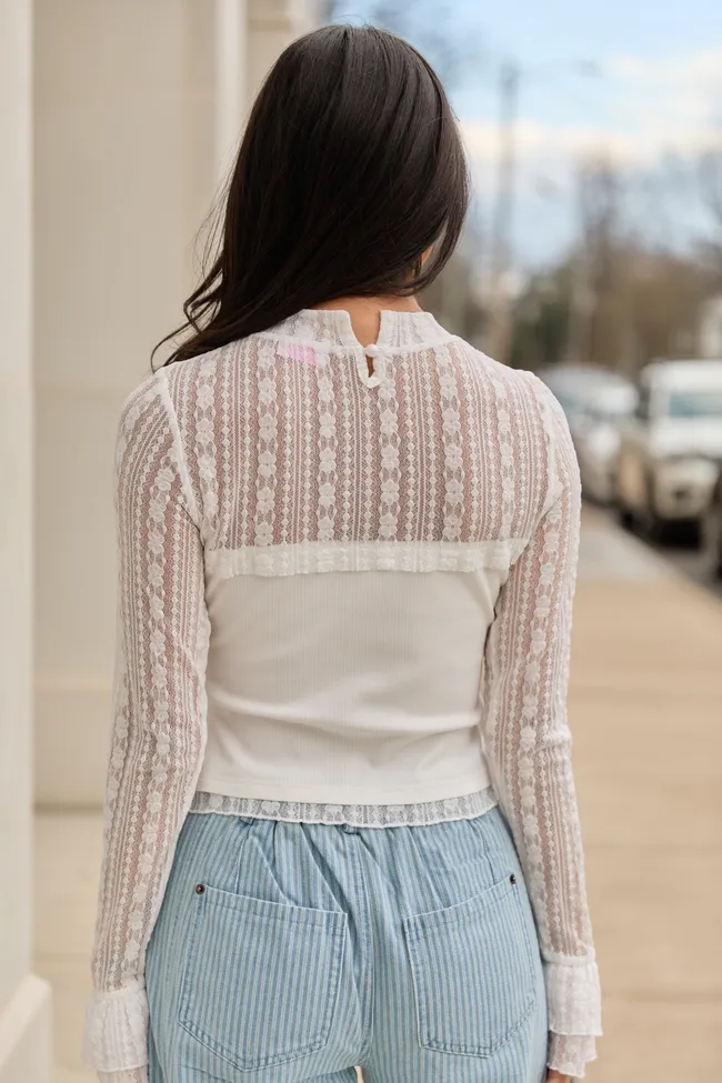 Madison Ivory Lace Mockneck Top FINAL SALE sold by Pink Lily product image thumbnail 4