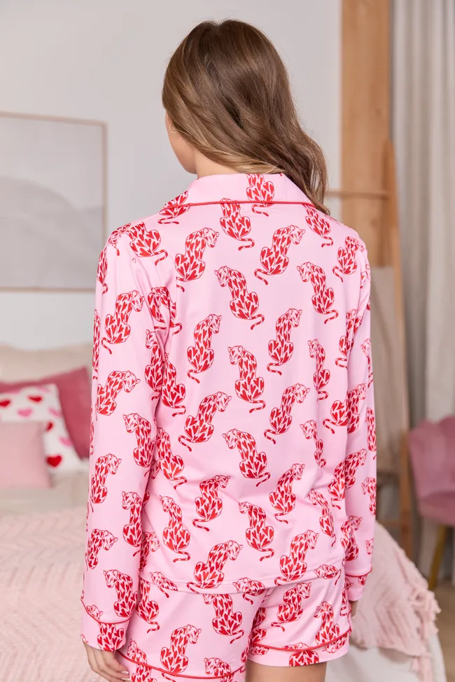 Pink Heart Leopard Pajama Top FINAL SALE sold by Pink Lily product image thumbnail 5