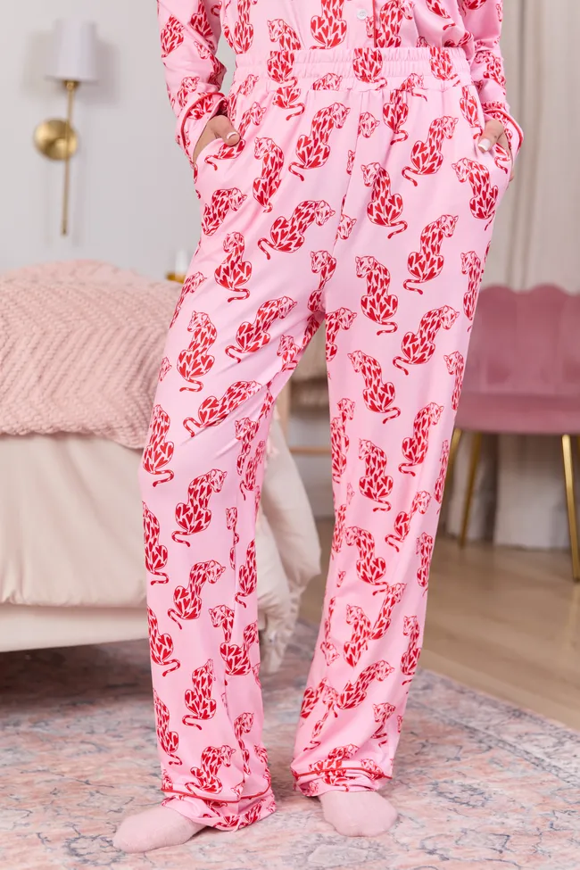 Cozy Crush Pajama Pants - Pink Heart Leopard FINAL SALE sold by Pink Lily product image thumbnail 2