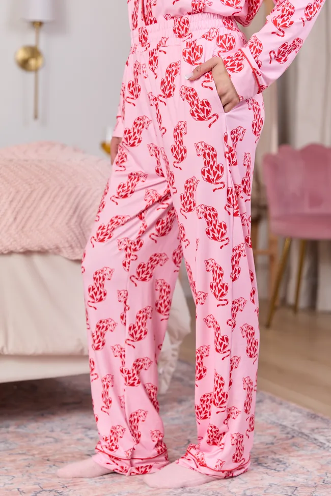 Cozy Crush Pajama Pants - Pink Heart Leopard FINAL SALE sold by Pink Lily product image thumbnail 3