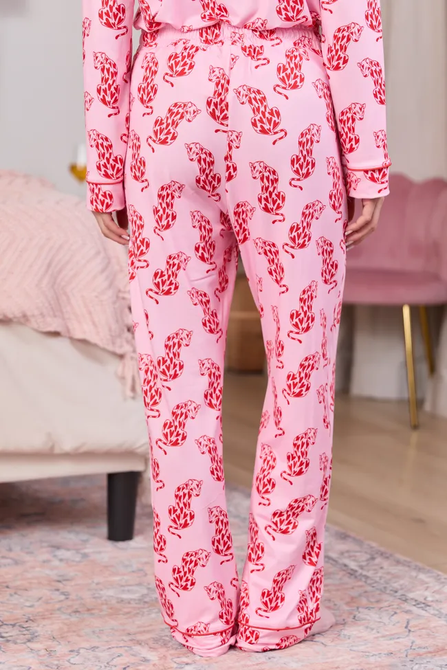 Cozy Crush Pajama Pants - Pink Heart Leopard FINAL SALE sold by Pink Lily product image thumbnail 4