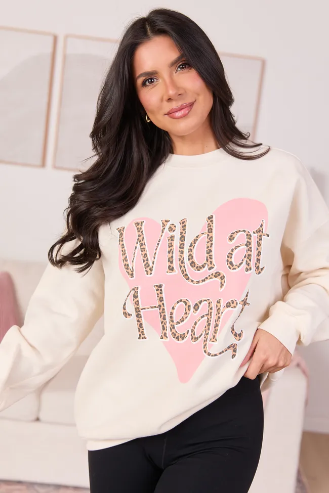 Wild At Heart Leopard Cream Graphic Sweatshirt SALE sold by Pink Lily product image thumbnail 3