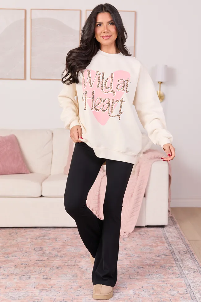 Wild At Heart Leopard Cream Graphic Sweatshirt SALE sold by Pink Lily product image thumbnail 2