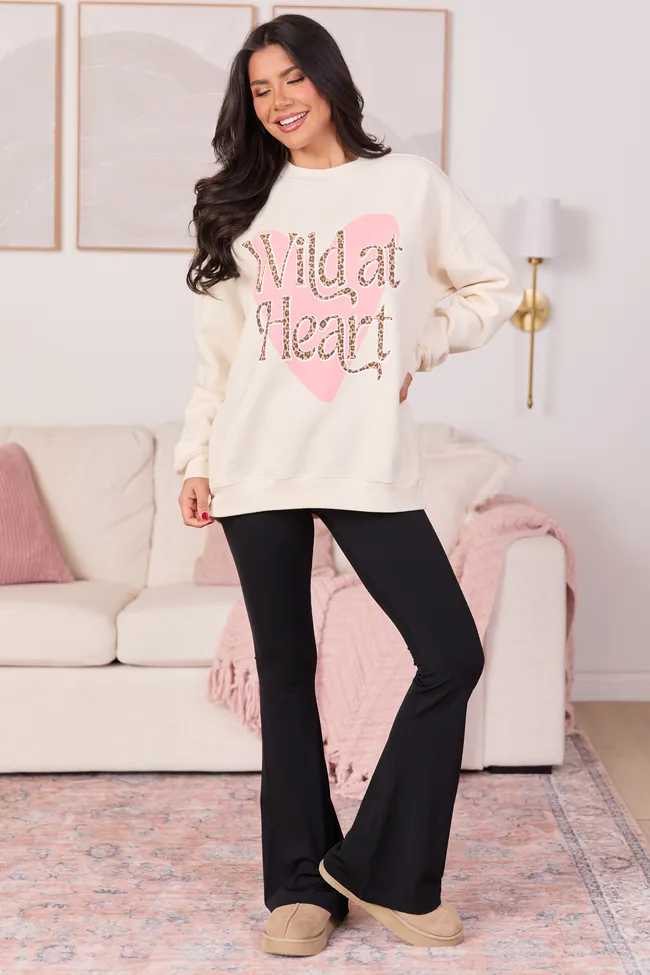 Wild At Heart Leopard Cream Graphic Sweatshirt SALE sold by Pink Lily product image thumbnail 4