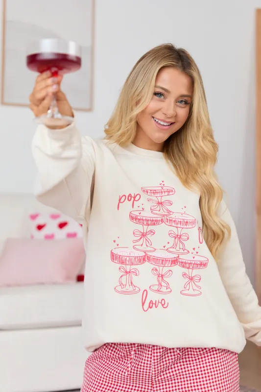 Pop Fizz Love Cream Graphic Sweatshirt SALE sold by Pink Lily