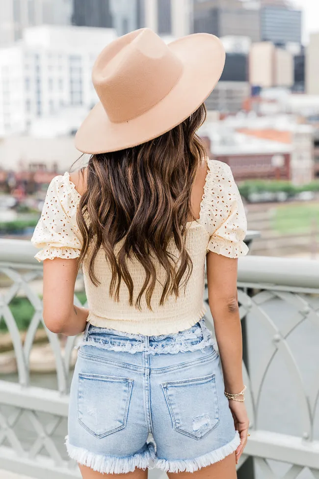 Passport To Paris Yellow Smocked Eyelet Blouse FINAL SALE sold by Pink Lily product image thumbnail 5