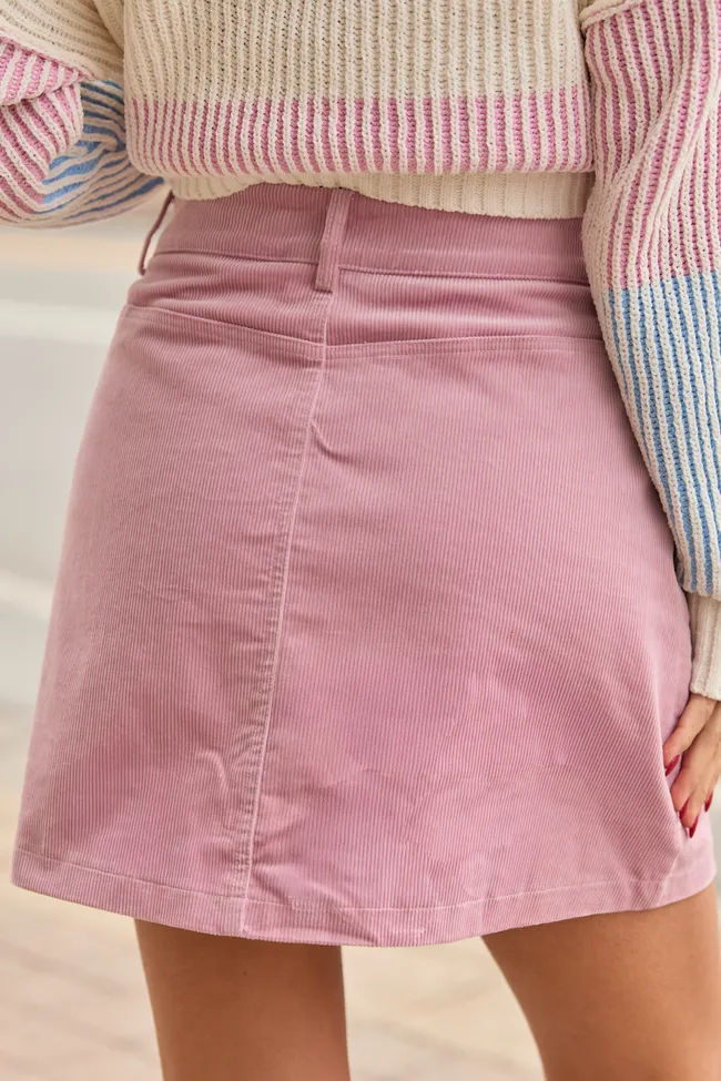 Azalea Mauve Corduroy Mini Skirt FINAL SALE sold by Pink Lily product image thumbnail 4