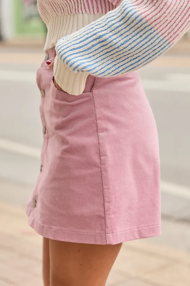 Azalea Mauve Corduroy Mini Skirt FINAL SALE sold by Pink Lily product image thumbnail 3