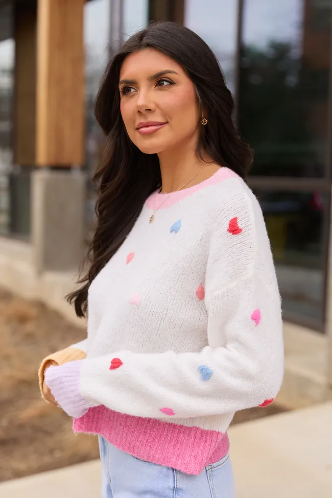 All the Hearts Ivory Crewneck Sweater FINAL SALE sold by Pink Lily product image thumbnail 3